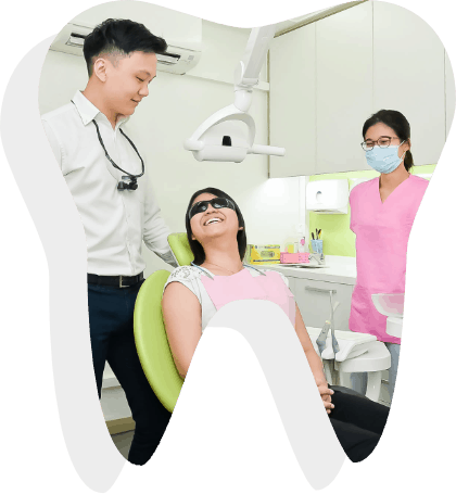 a dentist talking to a patient