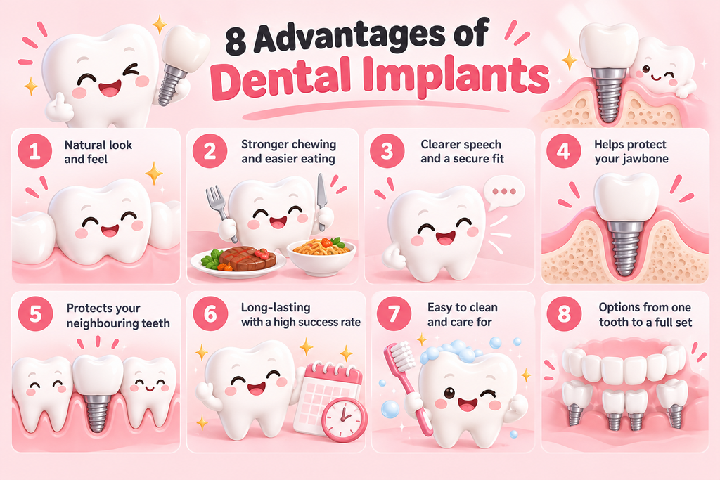 infographic article about benefits of dental implants
