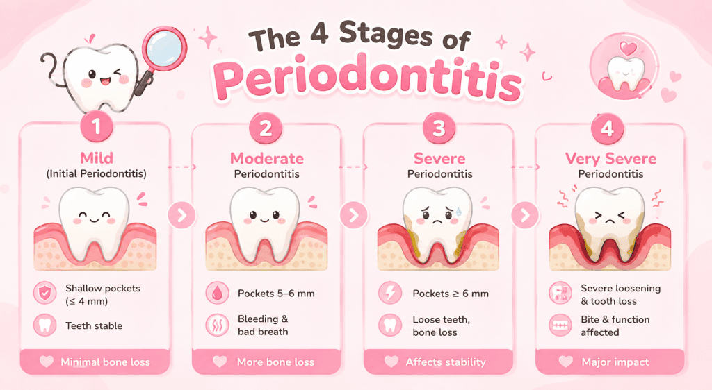 illustration of periodontitis stage