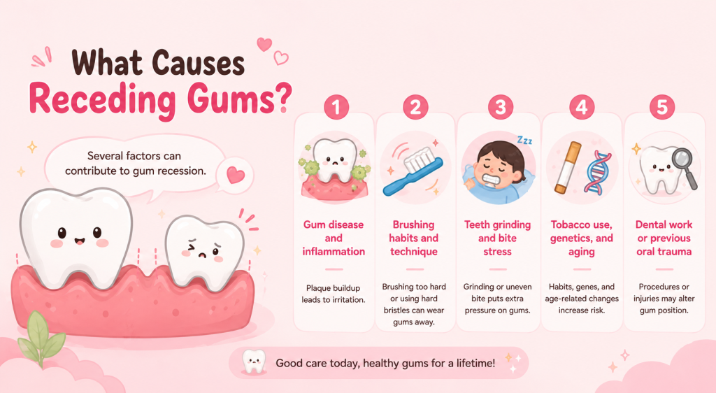 illustration of causes receding gums