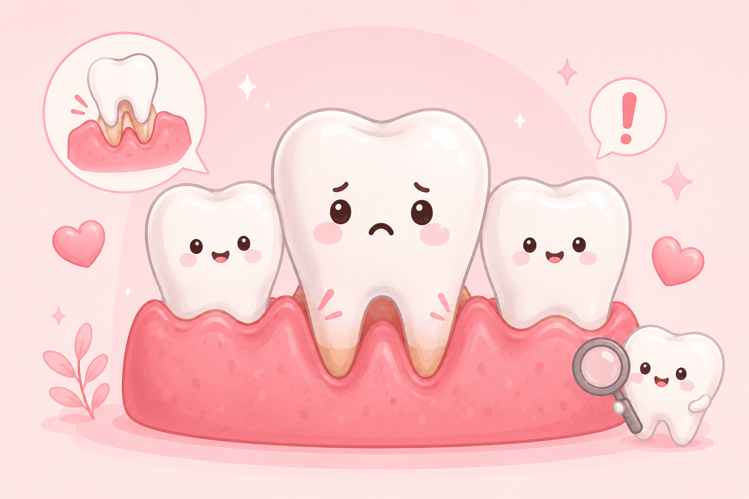 illustration of receding gums