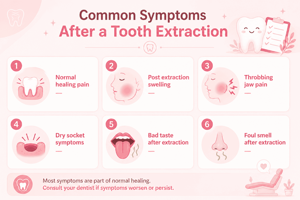common symptoms after tooth extraction