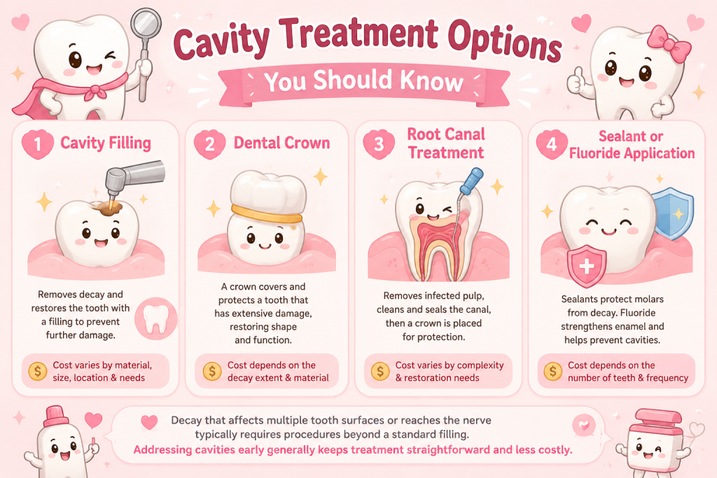infographic about cavities treatment options