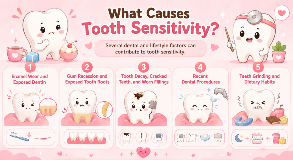 infographic about causes tooth sensitivity