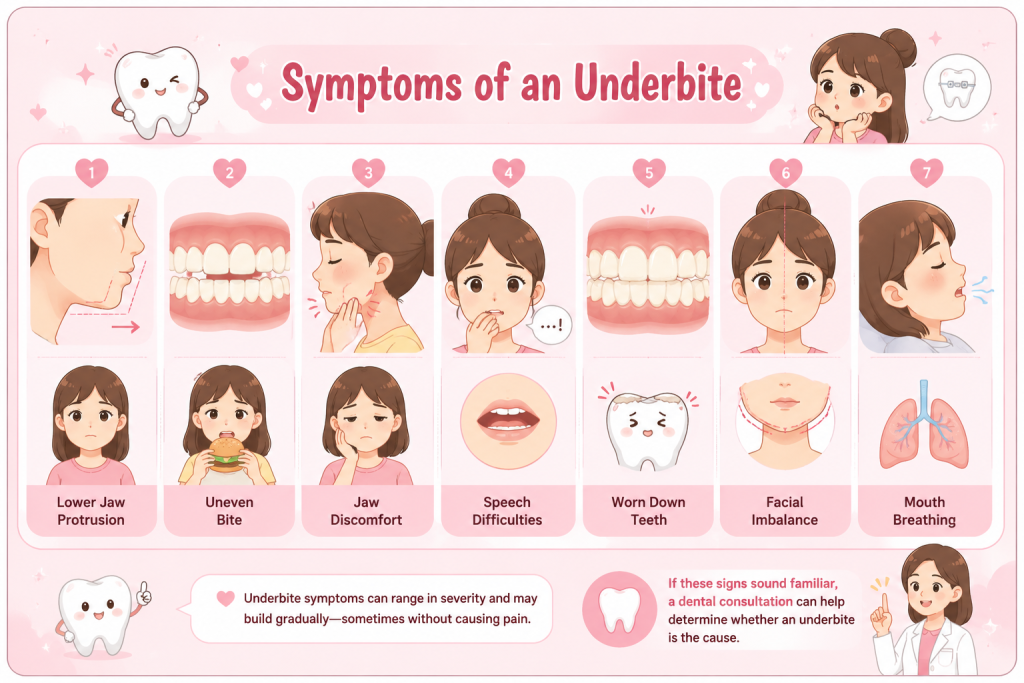 symptoms of an underbite
