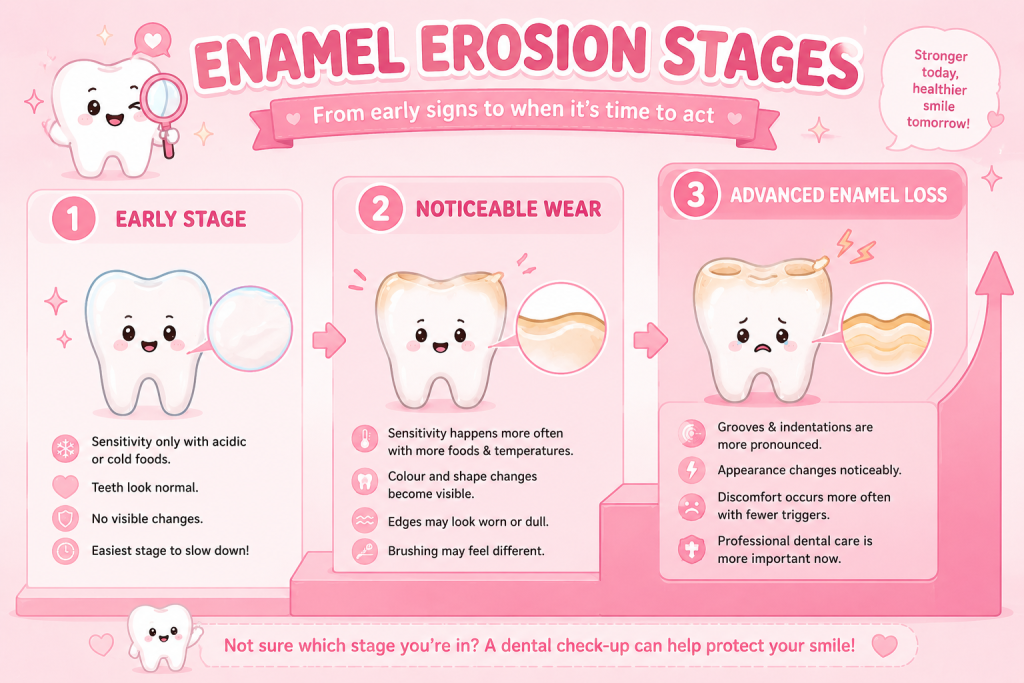infographic about enamel erosion stage