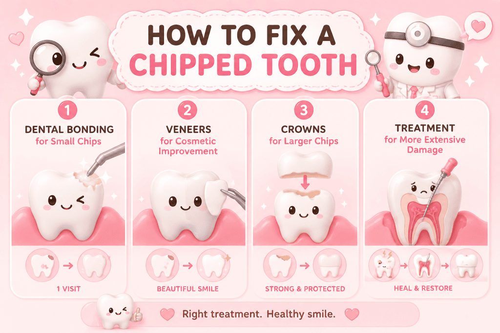 infographic how to fix a chipped tooth