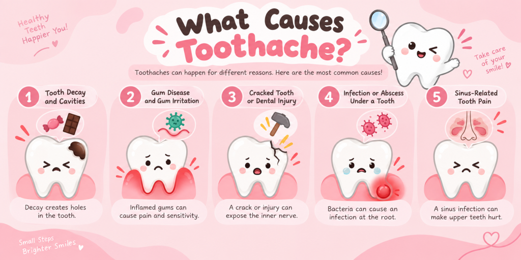 infographic article about causes of toothache