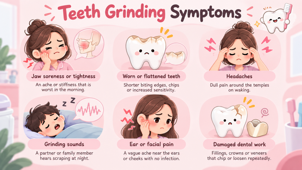 infographic article about Teeth Grinding Symptoms