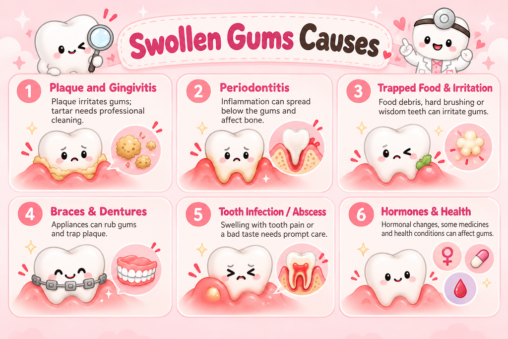 infographic article about Swollen Gums Causes