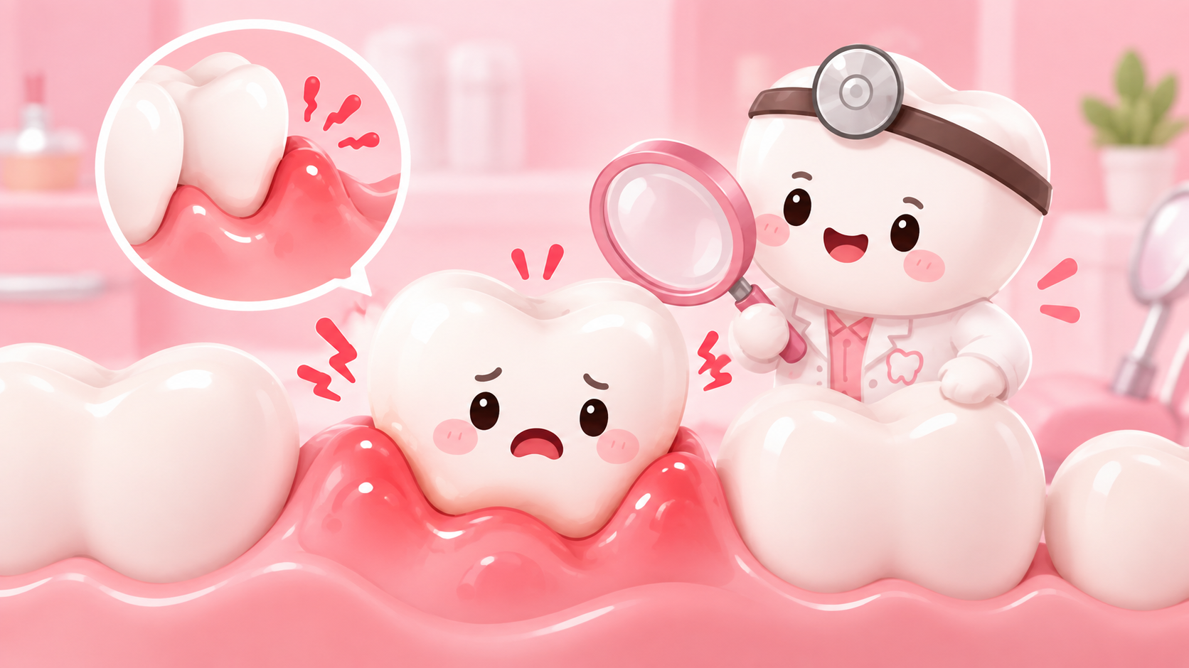illustration of swollen gums