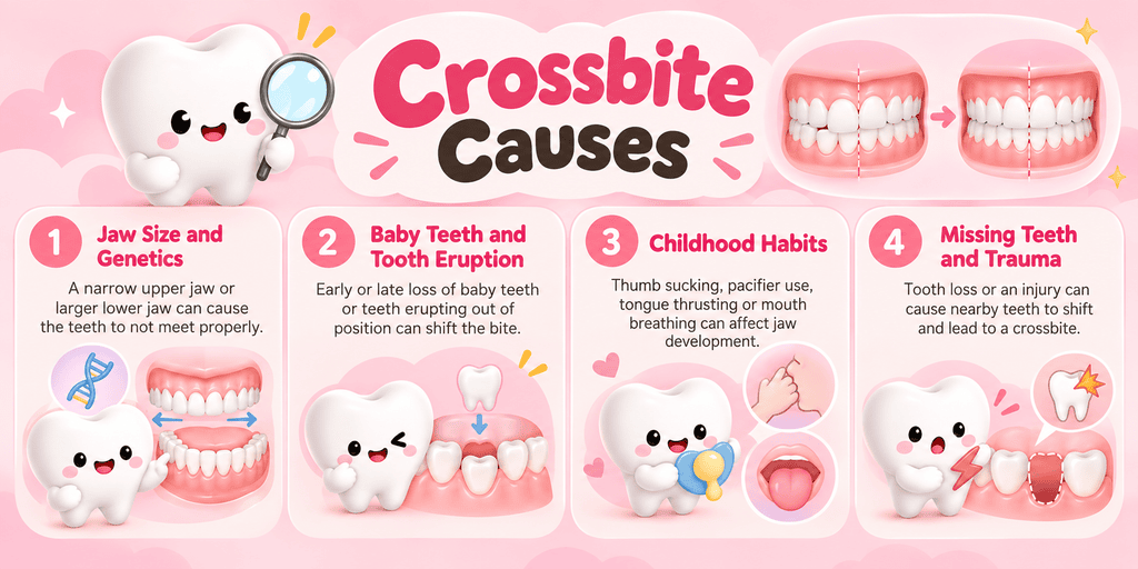 infographic article about cross bite causes
