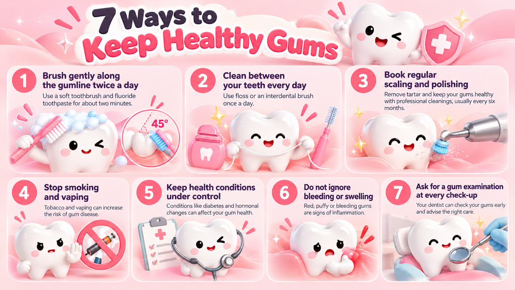 infographic article about ways to keep healthy gums