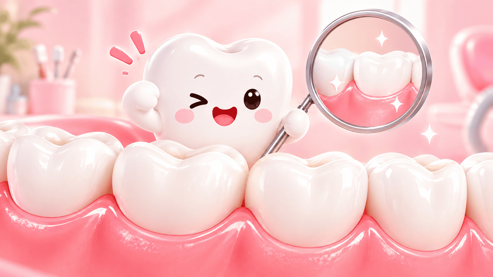 healthy gums looks like and dental mascot